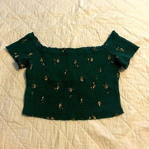 Abercrombie and Fitch Smocked crop top